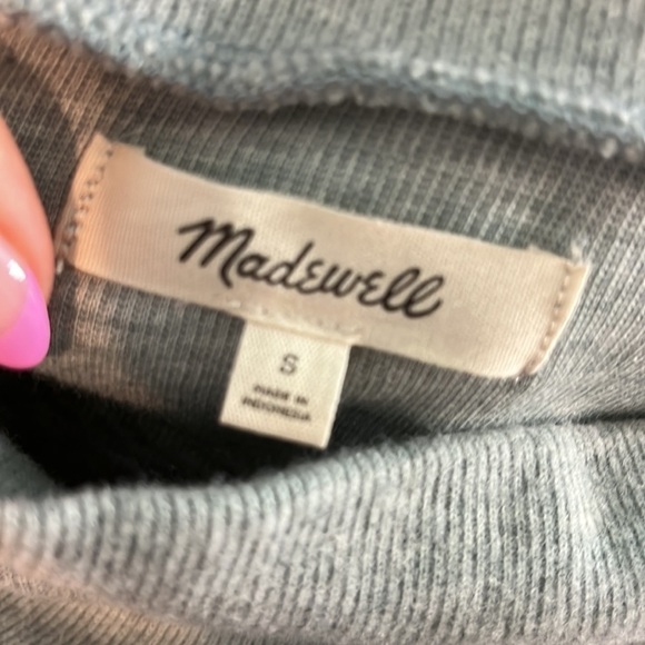 Madewell Resourced Plush MockNeck Top NWT Puff Sleeve Fitted Cotton Size Small - Picture 7 of 12